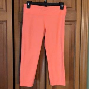 Bright coral 3/4 workout pant. Under armor. Soft fabric